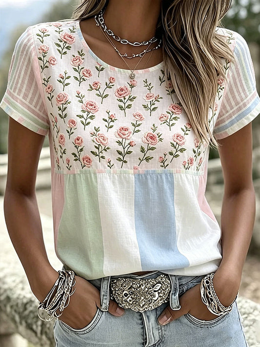 Casual T-shirt met bloemenprint voor dames